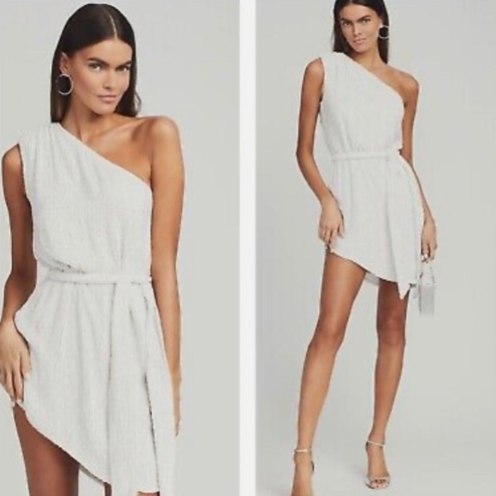 Retrofete White One-Shoulder Dress